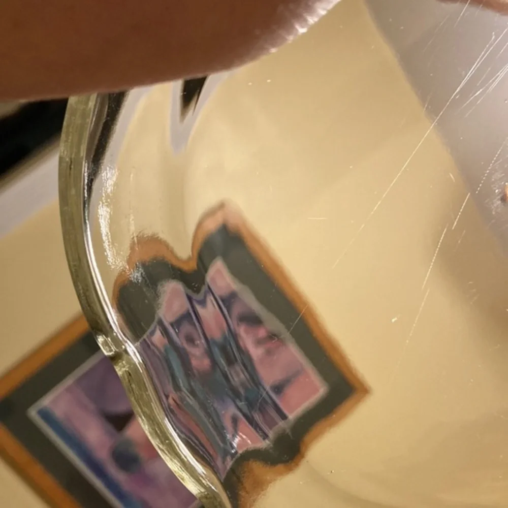 Set of 4 glass apple shaped dessert plates